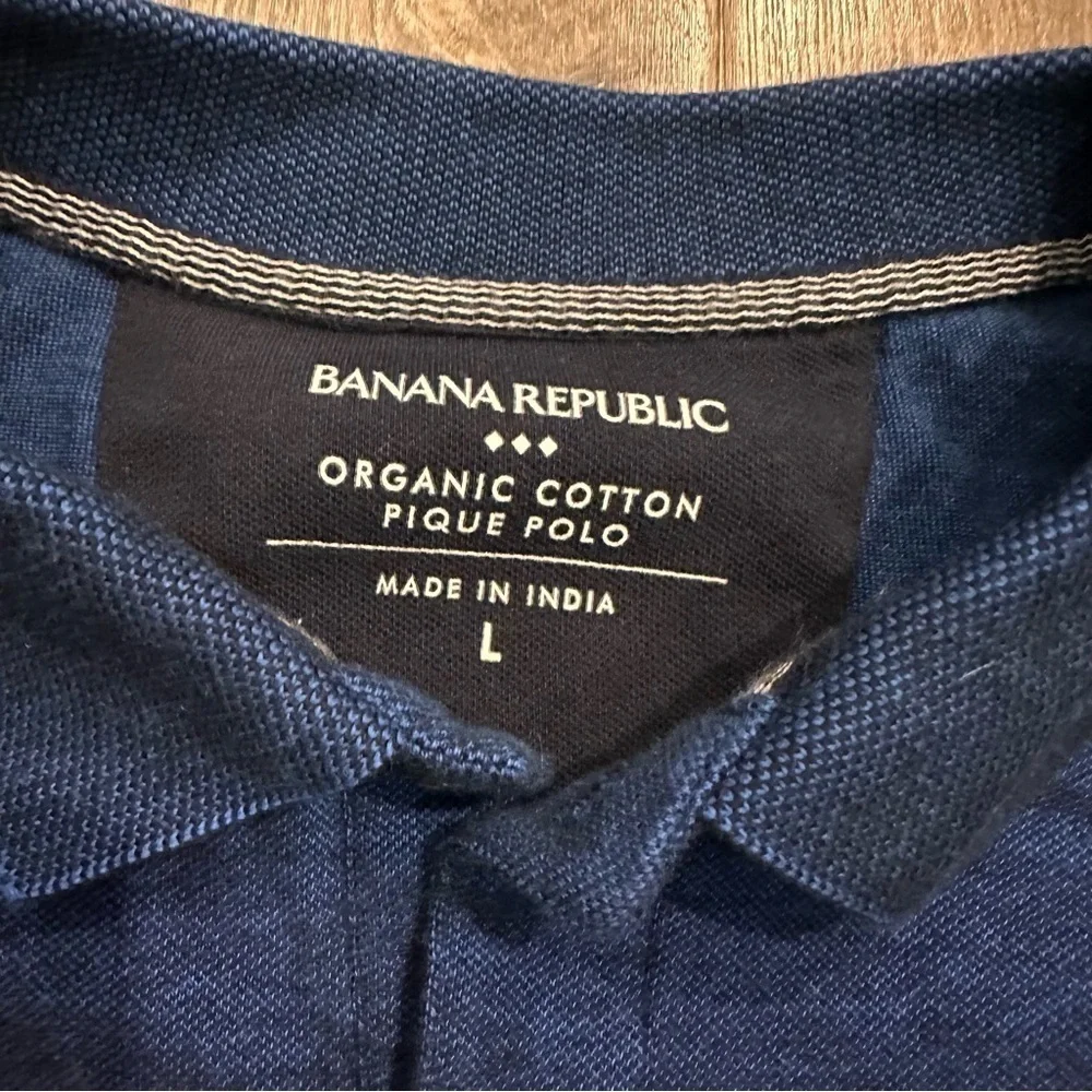 Banana Republic Polo Shirt Organic Cotton Pique Golf Short Sleeved L Royal Blue